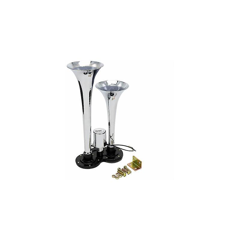 عالمي 12 فولت / 24 فولت 150 ديسيبل 12 فولت / 24 فولت مزدوج البوق الكروم الهواء بوق مكبر الصوت كيت لشاحنة القطار