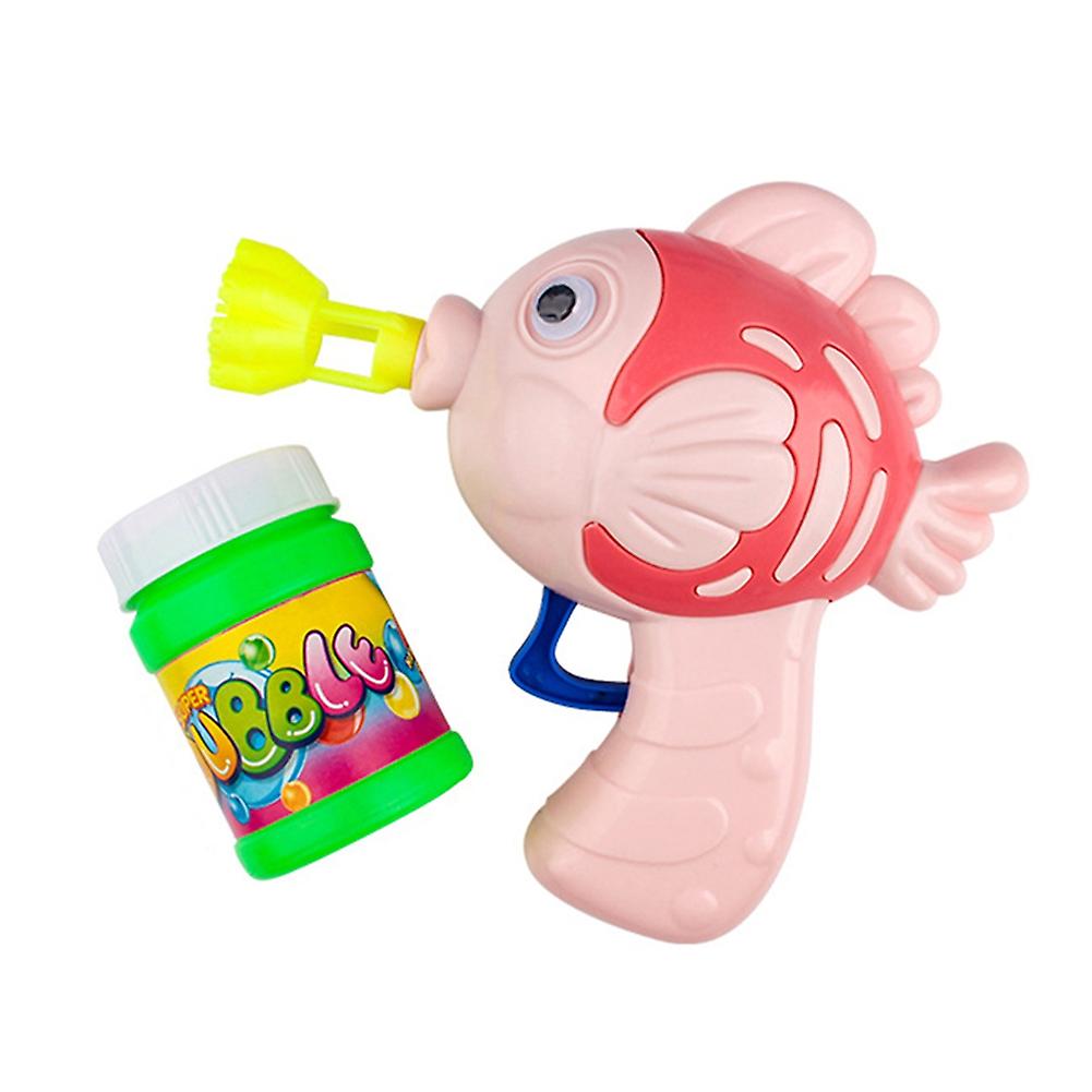 Cartoon Fish Bubble Making Blower Machine with Solution Kids Developmental Toy