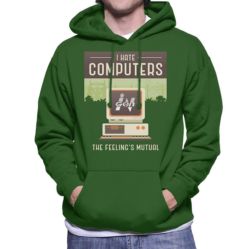 Jurassic Park Ingen I Hate Computers The Feelings Mutual Men's Hooded Sweatshirt