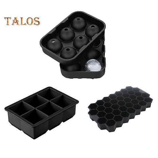 Silicone Ice Tray Set with Lid Sphere Ice Ball Maker Reusable Square Honeycomb Ice Mold for Whiskey Cocktails Chocolates Candies Easy to Clean Home