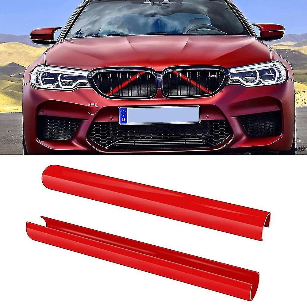 2pcs Car Front Grille Trim Strips Cover For Bmw F30 F32 F10 F11 F01 F02 F20 3 5 6 7 Series Car Sport