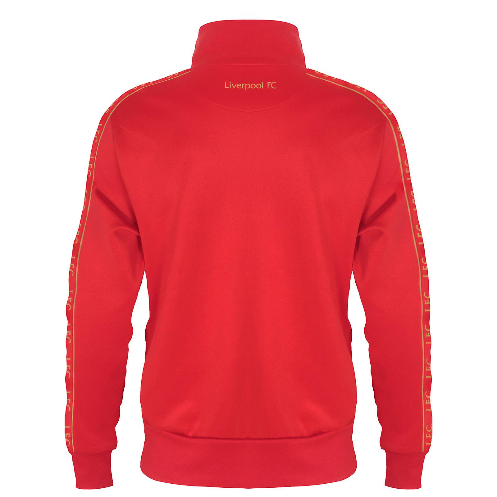 Red LFC, XL) Liverpool FC Official Football Gift Mens Retro Track Top Jacket On