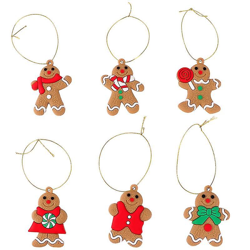 6pcs Christmas Pvc Pendant