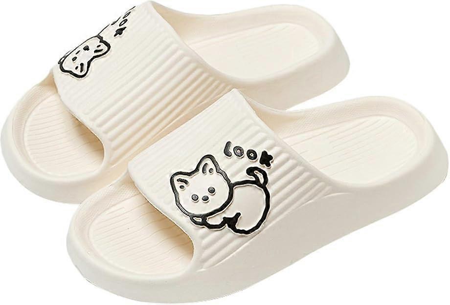 Mulheres HomensChinelos de banheiro com chuveiro antiderrapanteChinelos macios com chinelos para jardim doméstico internoGato fofo impresso meninas Sliders -Qin