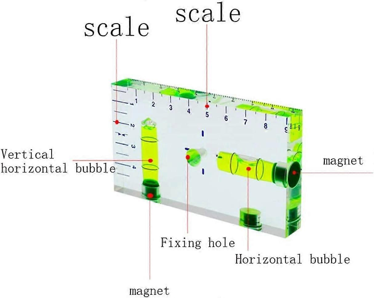 Livella a T trasparente multifunzionale con magnete 95 x 51 x 13 mm