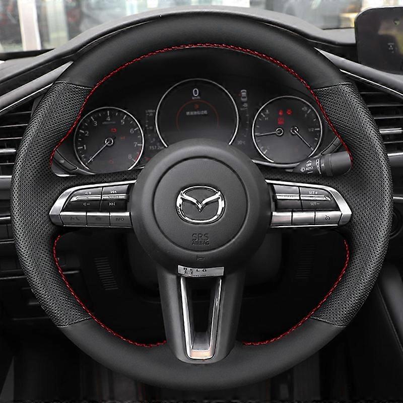 Custom DIY Car Steering Wheel Cover 100% Fit For Mazda 3 Axela 2019 2020 2021 CX-30 MX-30 2020 2021 Auto Interior Accessories