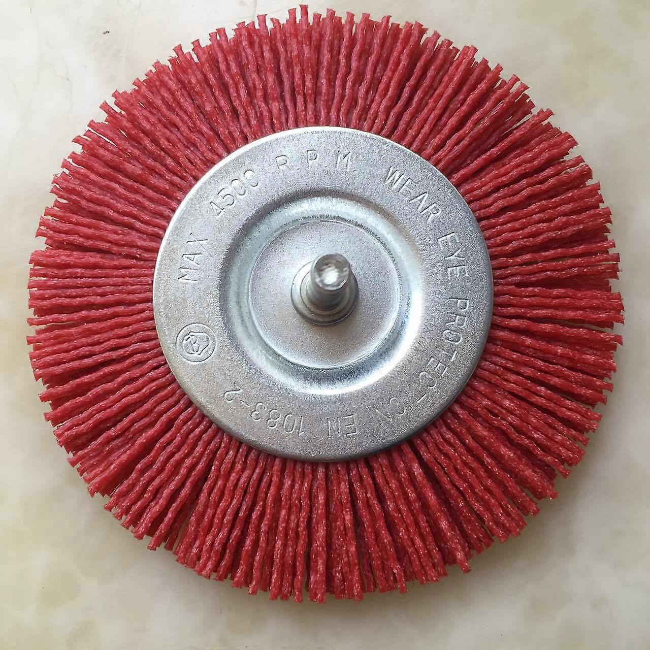 Nylon round brush 100 mm thick, red