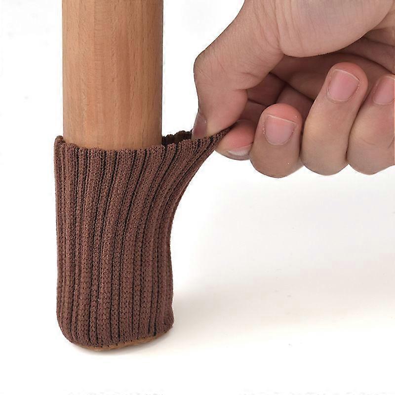 24pcs Anti-Slip Socks for Chair Legs, Prevent Scratches and Reduce Noise, (Brown) 7*4cm