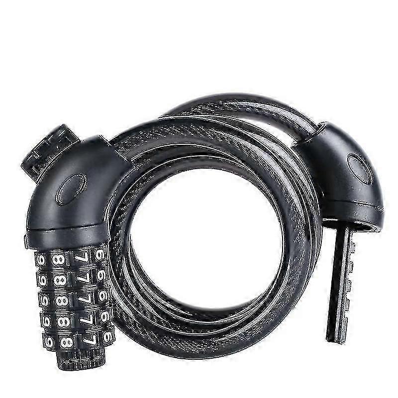 Anti-Theft PadBicycle Lock, 1200*12 MM Cable for Scooter Motorcycles with 5 Digits Intelligent Code_Feb