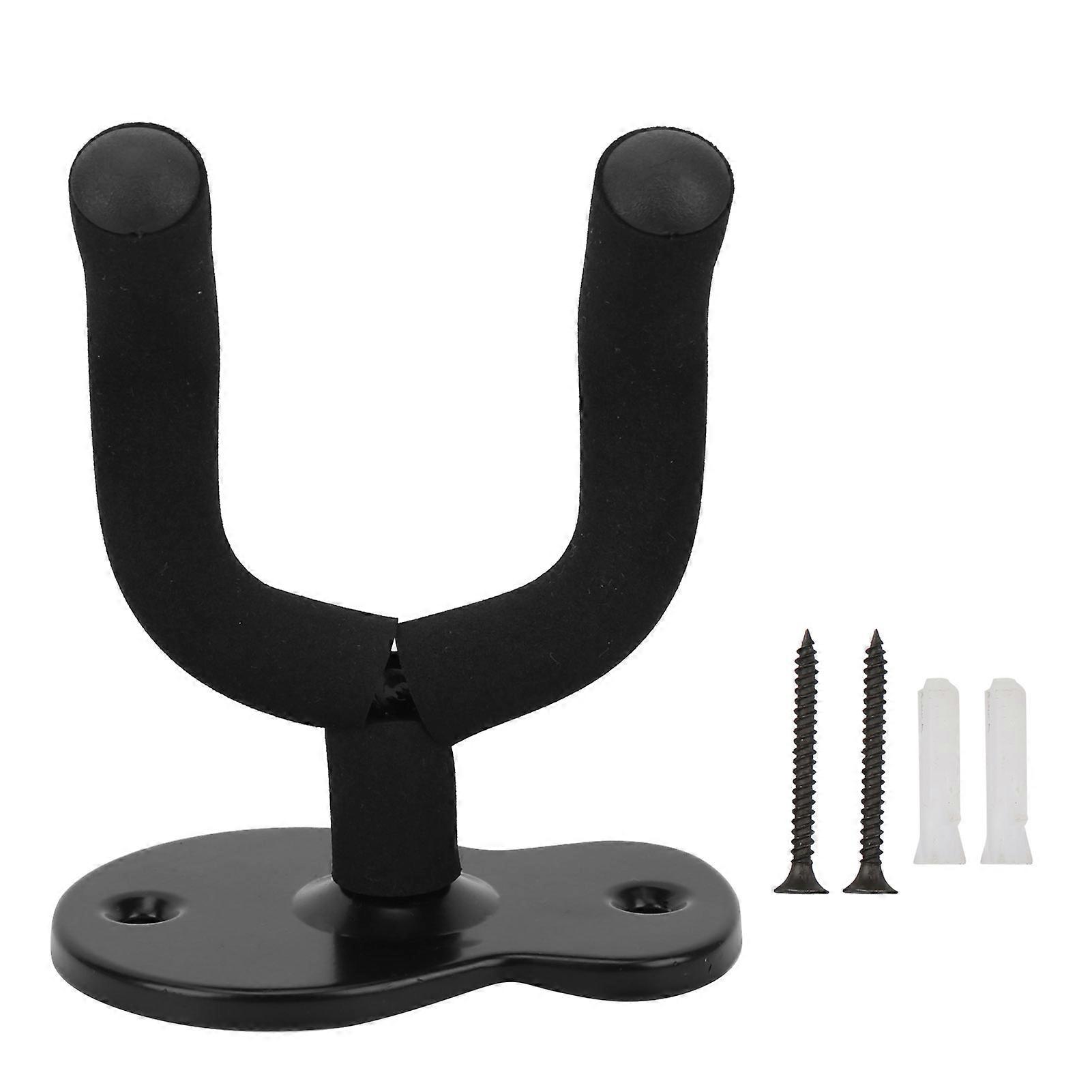 Guitar Wall Mount Holder Neck Sponge Protective Support Bracket With Mounting Accessoriesblack