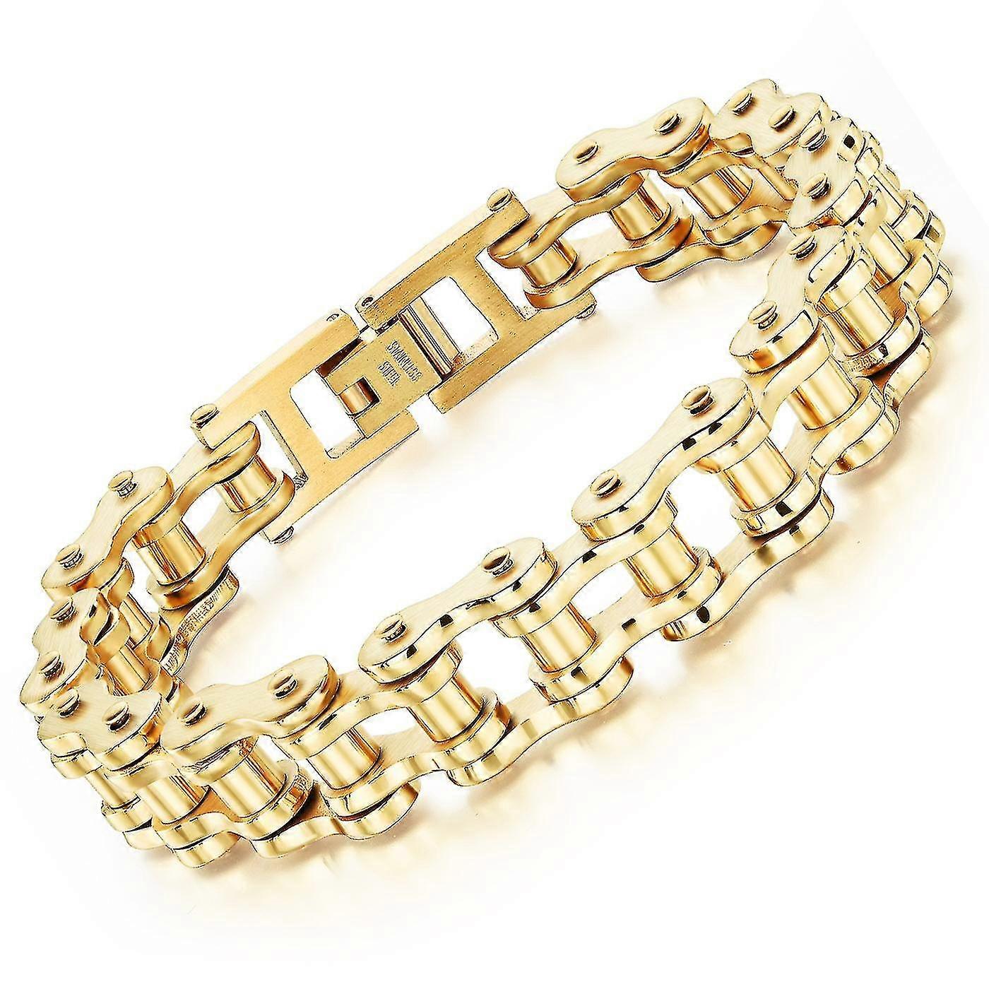 チタンスチールメンズブレスレットロックパーソナリティオートバイチェーン自転車ブレスレット