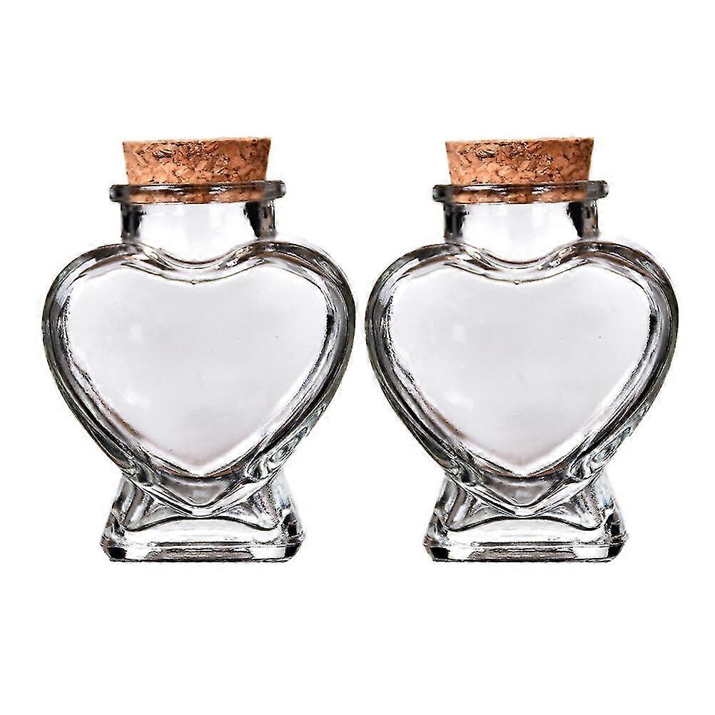 2 st glasburkar 50 ml önskeflaskor mångsidiga glasflaskor med korkar