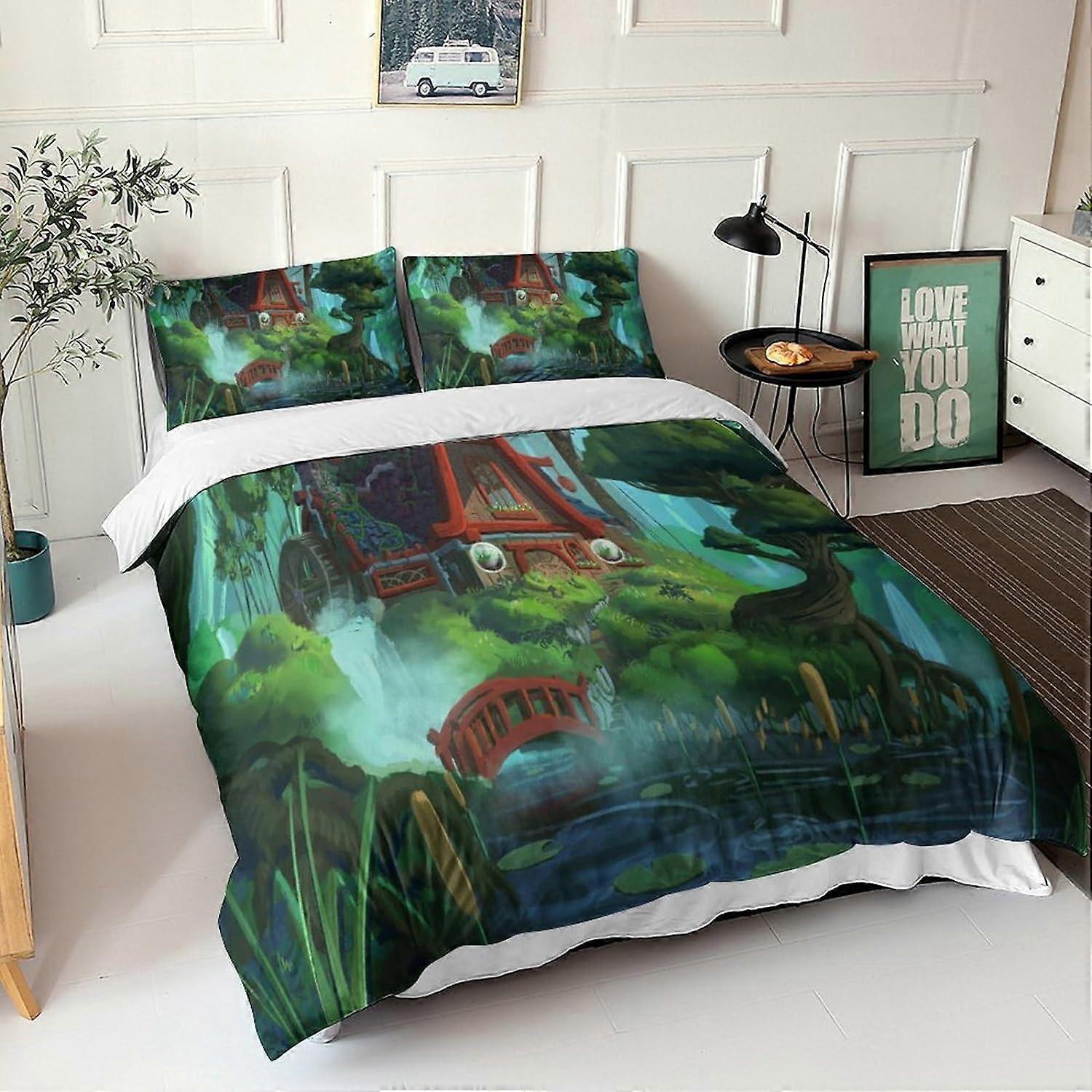 D مطبوعة غريب البيت لحاف غطاء الخيال العجائب الفراش مجموعة شخص قطع ستوكات لحاف غطاء مع وسادات، للطفل 135 * 200 سم