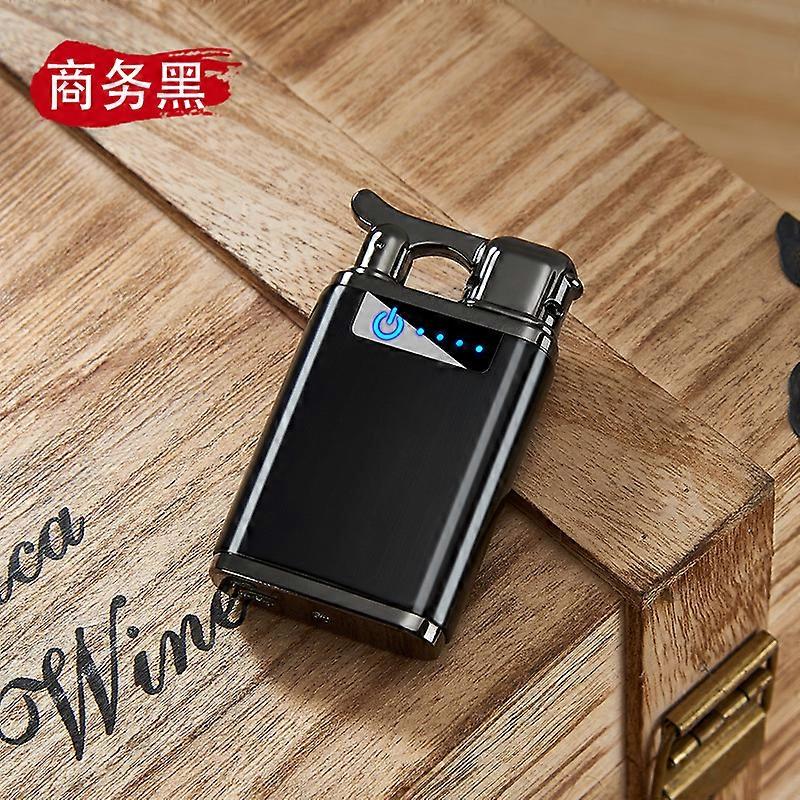 Factory Direct Sales Creative Retro Ebony Induction Lighter Usb Charging Double Arc Beat Cigarette Lighter Gift Customization
