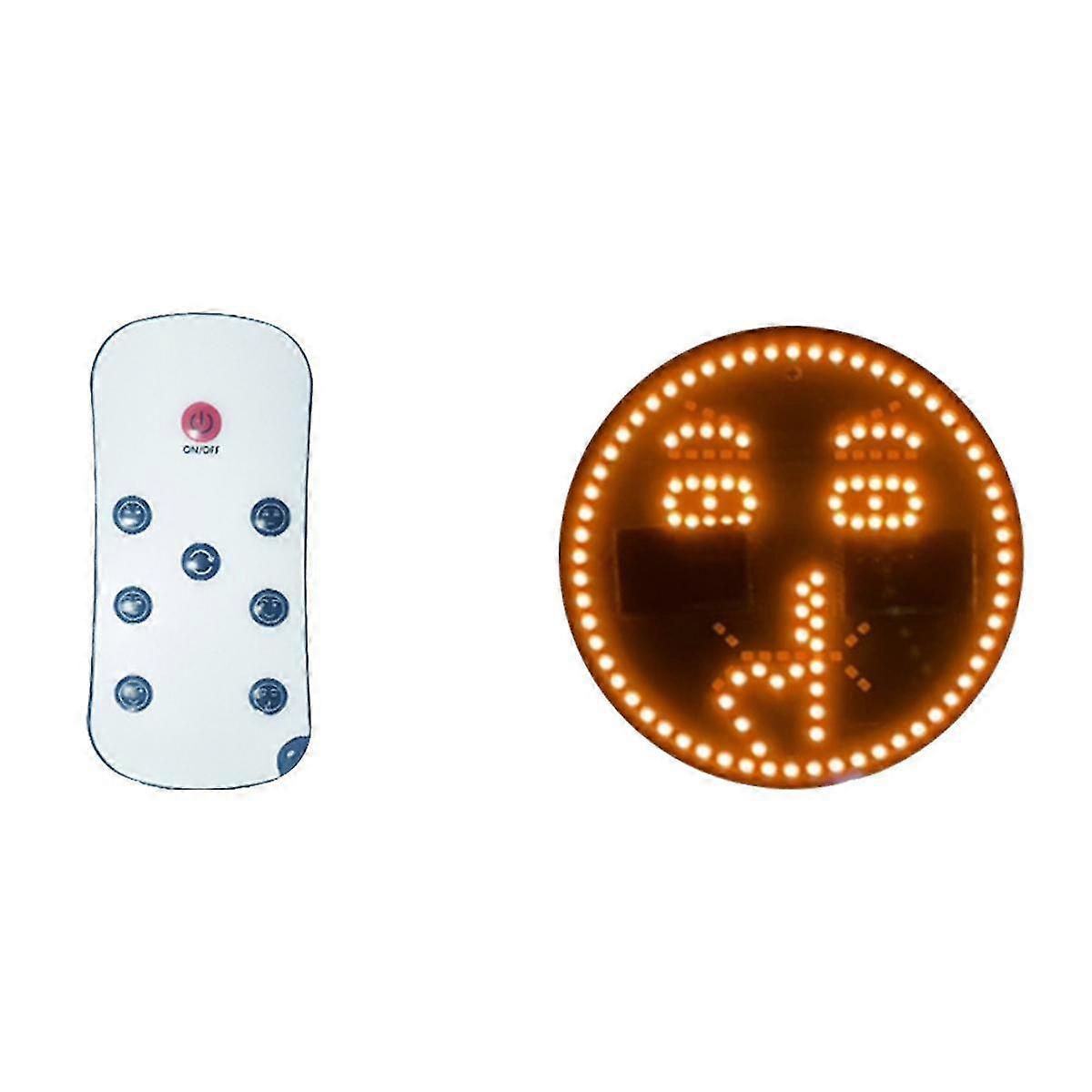 Car LED Fun Expression Light Smile Face Lights with Remote Control Car Multi-Function Warning Remin