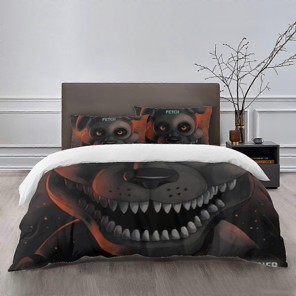 Lençóis g1055 Five Nights at Freddy's Conjuntos de Cama Capa de Edredom de Desenho Animado Leve Conjunto de Apostas de 3 Peças para Crianças Meninos Meninas (1 Capa de Edredom e 2 Pi