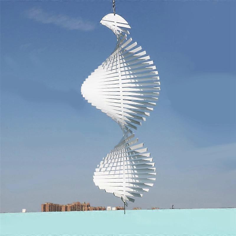 Kinetic Blank Sublimation Wind Spinner 3D Spiral Windchime Chime Sculpture Hanging Outdoor Indoor G