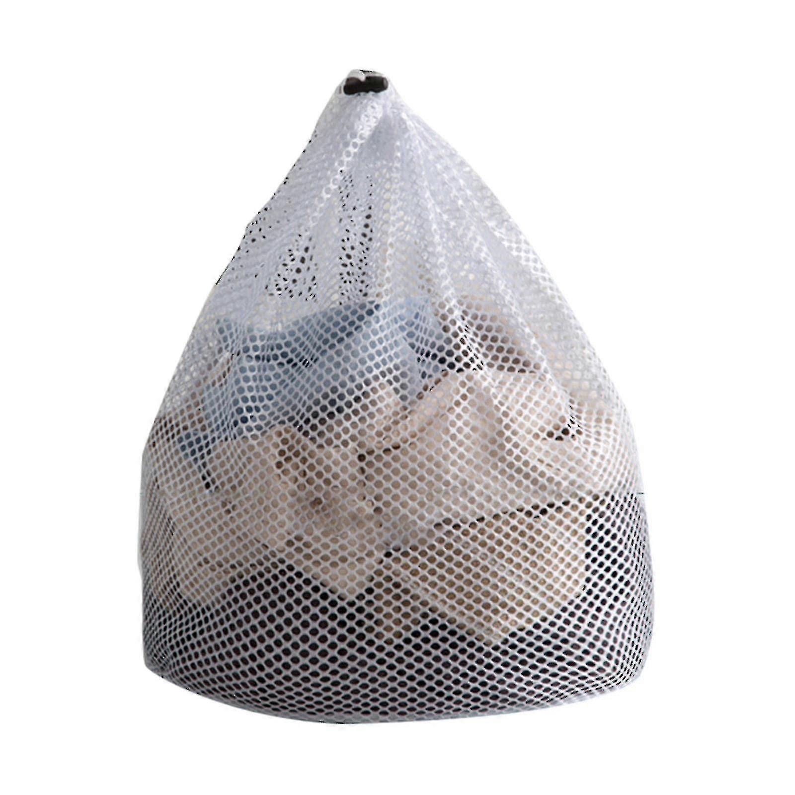 Large Mesh Laundry Bag With Drawstring Durable Nylon Washing Bag For Storage Garments