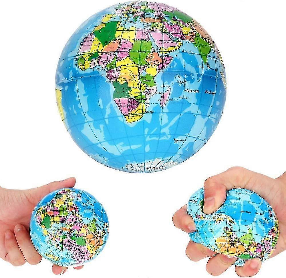 World Map Foam Earth Globe Stress Relief Bouncy Ball Kids Toy Education