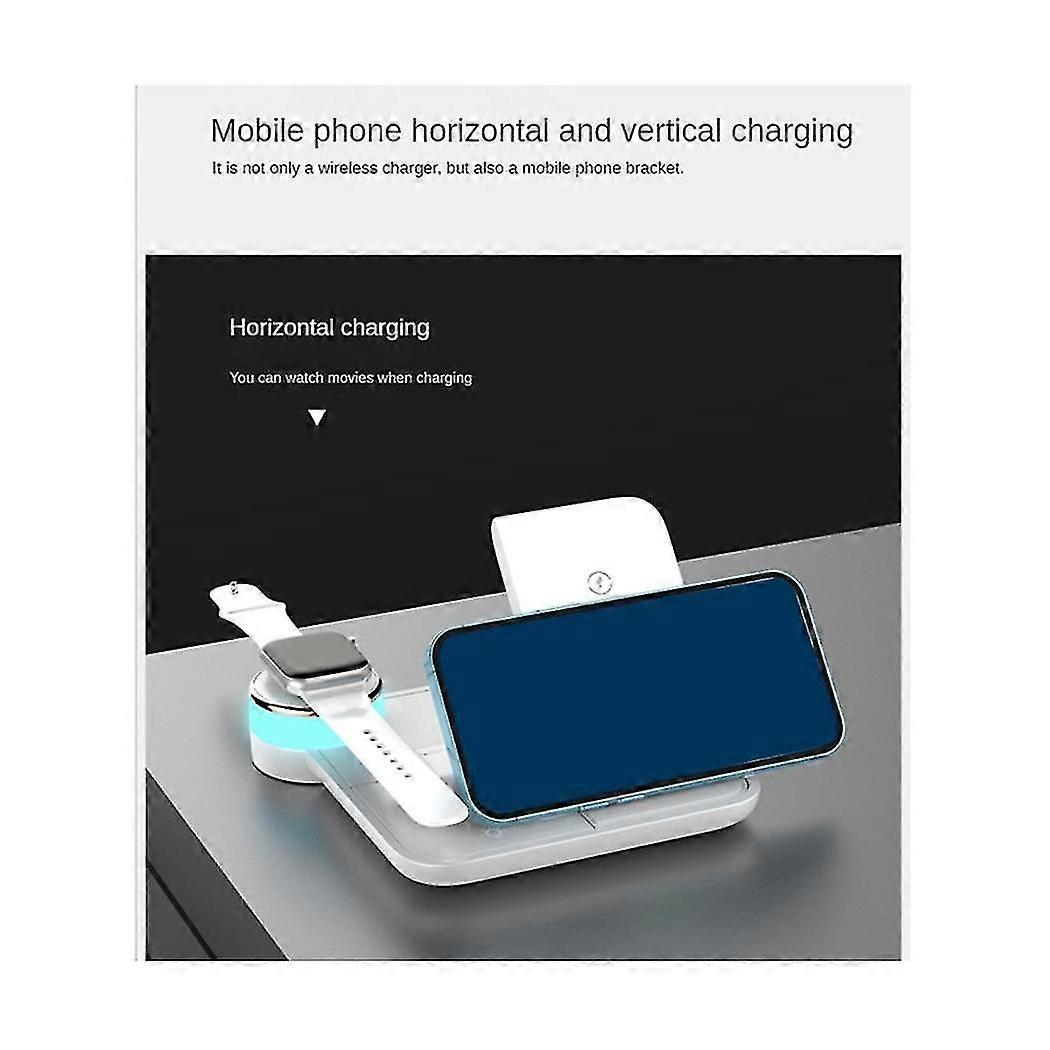 Convenient 4 In 1 Fast Wireless Charging Dock For -enabled Devices Earbuds Wireless Charger With Le