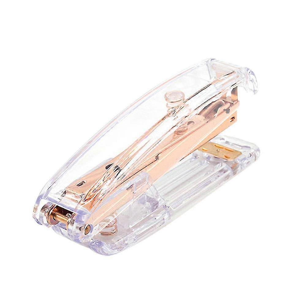 1pc Lightweight Durable Practical Decorative Rose Gold Desktop Stapler Desk Accessory
