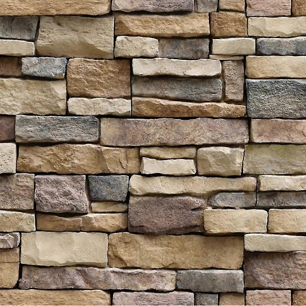 3d Wall Paper Brick Stone Rustic Effect Self-adhesive Wall Sticker Home Decor
