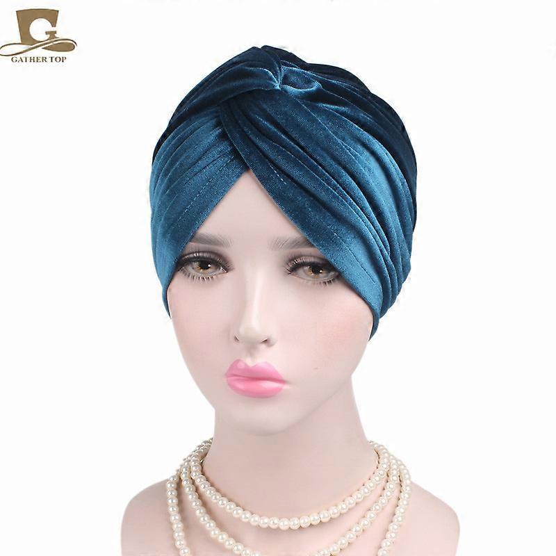 Velvet Toe Cap Turban Cap
