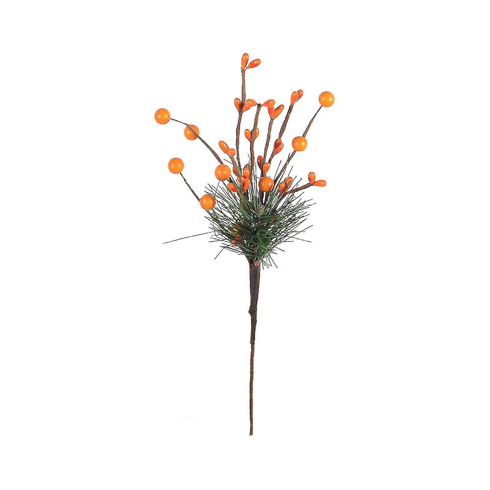 Christmas Artificial Pine Cone Picks With Red Berry Stems Xmas Tree Decor
