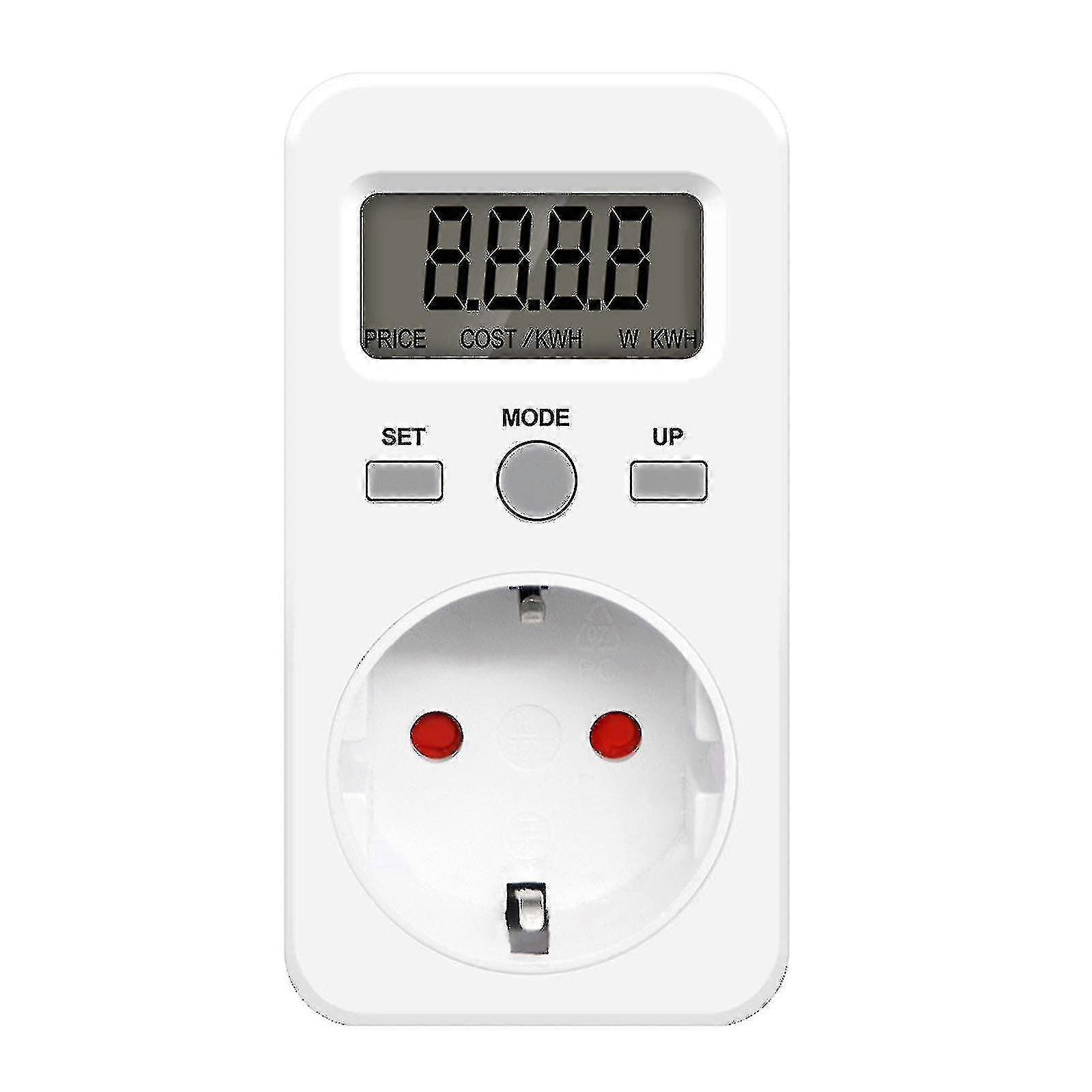 Eu Plug Plugin Digital Lcd Energy Monitor Power Meter Electricity Electric Usage Monitoring Socket