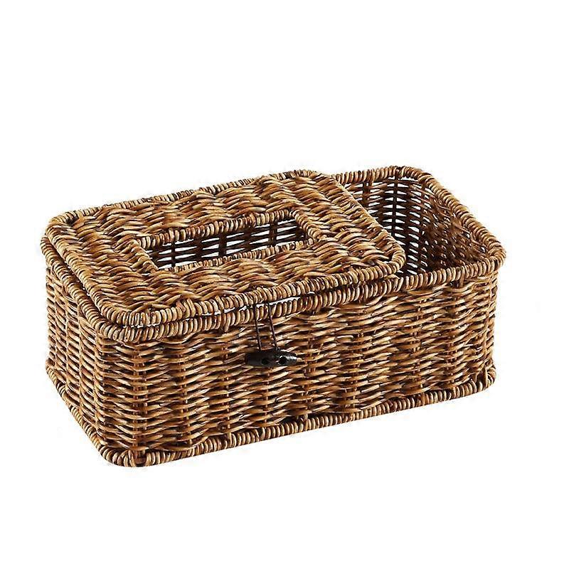 صندوق ضخ إبداعي مصنوع يدويا تقليد الروطان متعدد الوظائف صندوق تخزين الأنسجة للتحكم عن بعد