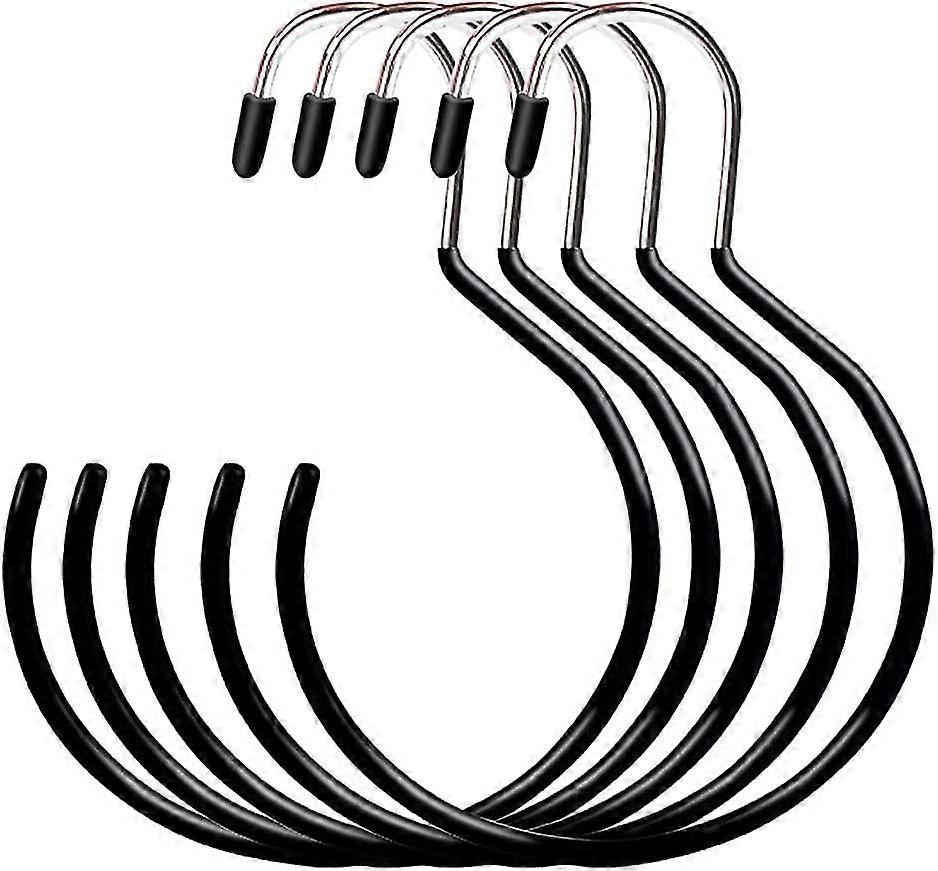 5 PC στρογγυλή κρεμάστρα κασκόλ κάτοχος μεγάλου μεγέθους κασκόλ με γάντζους κρεμώντας δαχτυλίδια κασκόλ κάτοχος για το καπέλο ζωνών δεσμών (μαύρο)