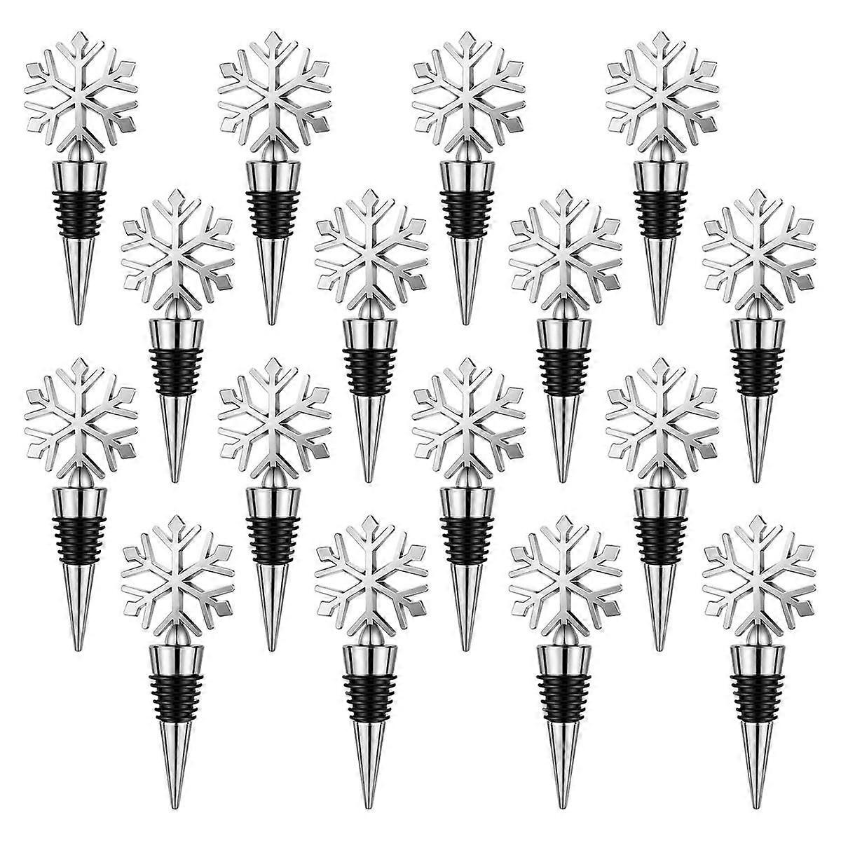 16 Pcs Snowflake Wine Bottle Stopper Reusable Wine Bottle Stopper Beverage Bottle Stoppers Bottle S