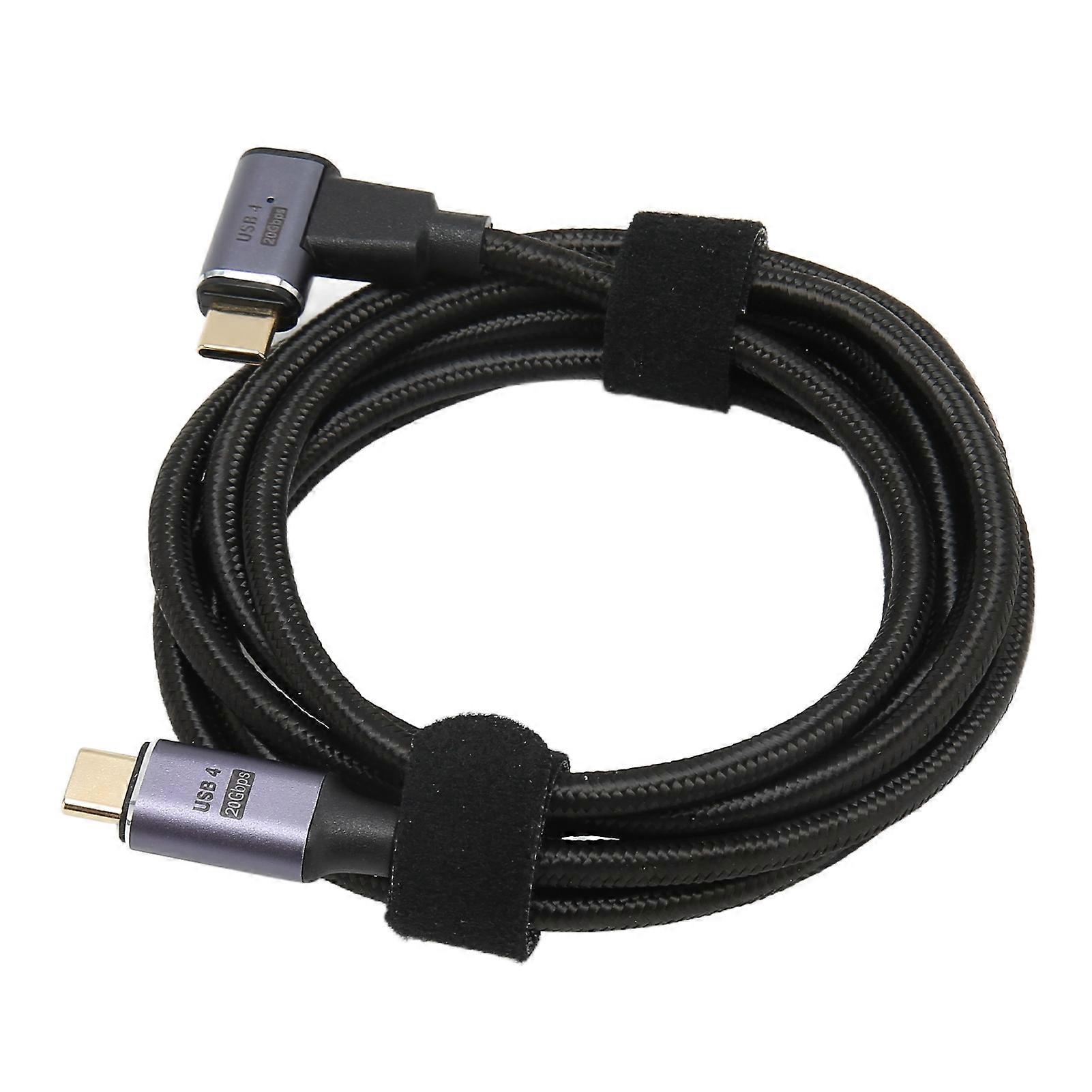 USB C to USB C Cable Multifunction 8K 60Hz High Speed 20Gbps PD 100W Fast Charging USB 4.0 Magnetic Data Cable 78.7in Side Elbow