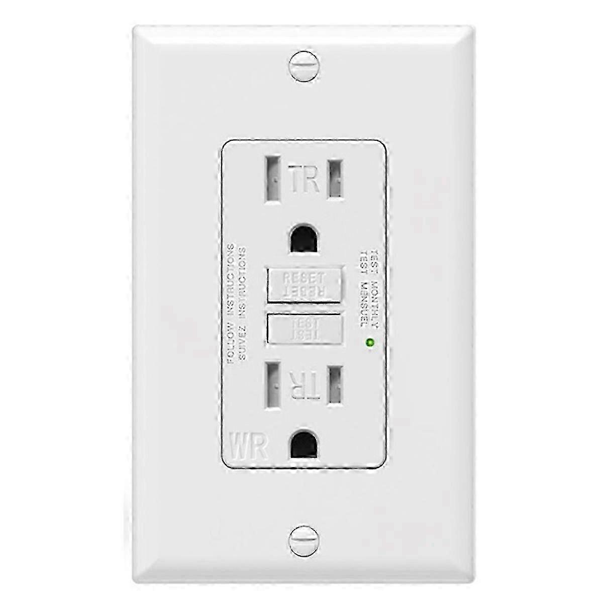 GFCI Outlet 15 Amp, Self-Test GFI Electrical Outlet, Tamper GFCI Receptacle with Wall Plate