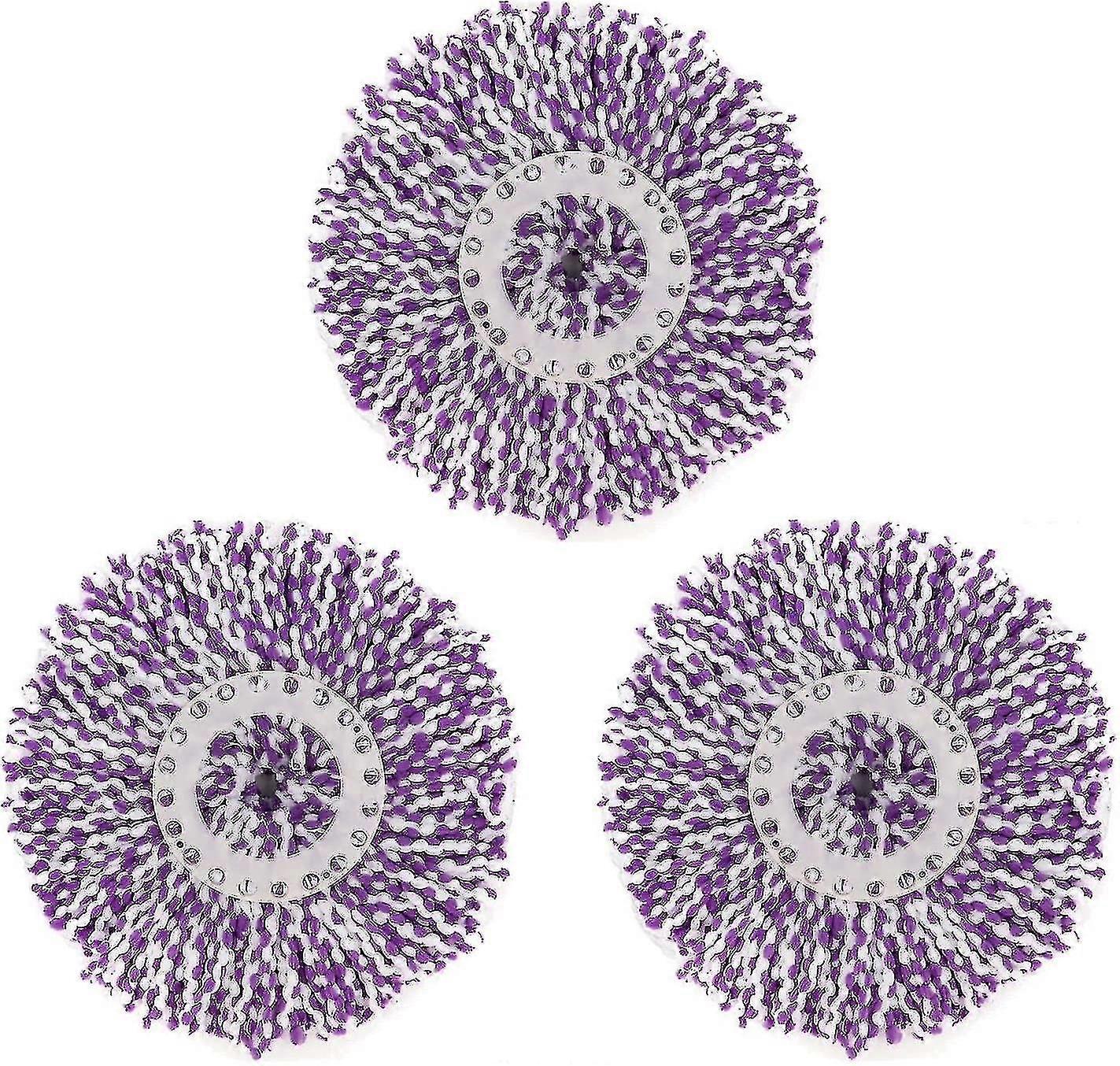 3 Replacement Mop Micro Head Refill For 360 Spin Magic Mop-microfiber Replacement Mop Head-round Shape Standard Size