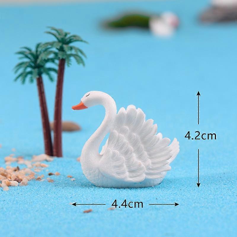 الراتنج أوزة بجعة نموذج أبيض عاشق بجعة مصغرة تمثال كعكة زخرفة الحرفية خزان الأسماك بونساي فيجو