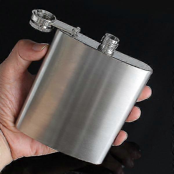 7oz غير القابل للصدأ الخمور فلاجون الرجعية رم ويسكي الكحول قارورة جيب مع قمع