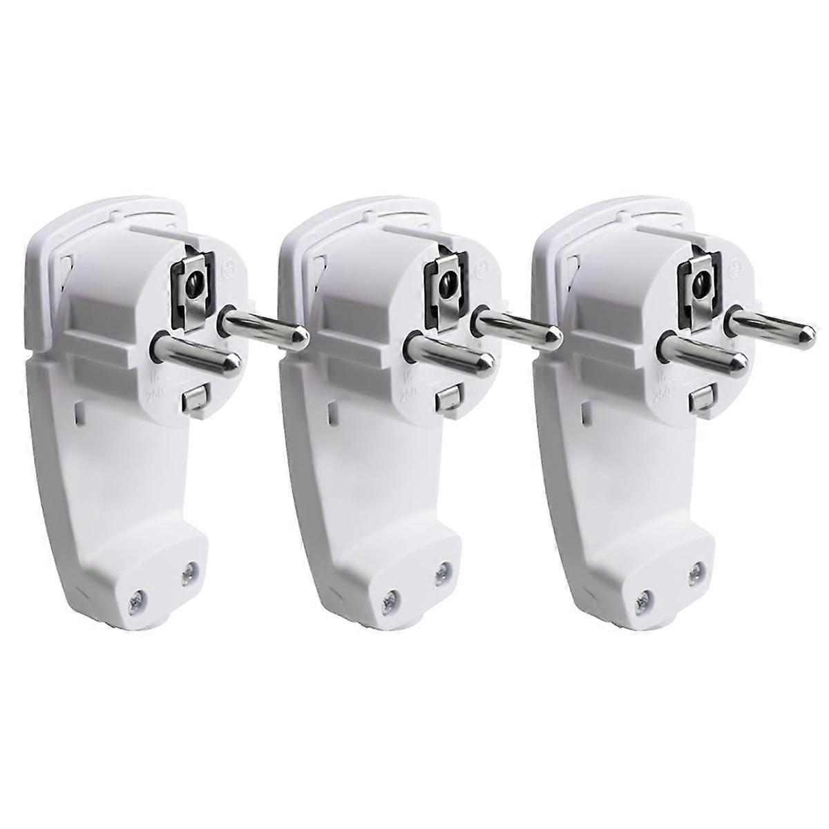 3Pcs Schuko Angled Plug Flat, Schuko Flat Plug 250 V (16 A), Schuko Plug, Schuko Plug Flat, EU Plug