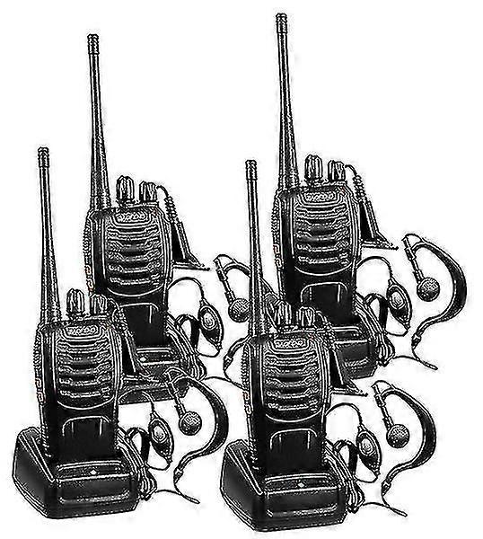 Long Range Rechargeable Two-way Radios 2-4 Pack - Uhf 400-470mhz Walkie Talkies With Earpiece, Li-ion Battery, And Charger Included