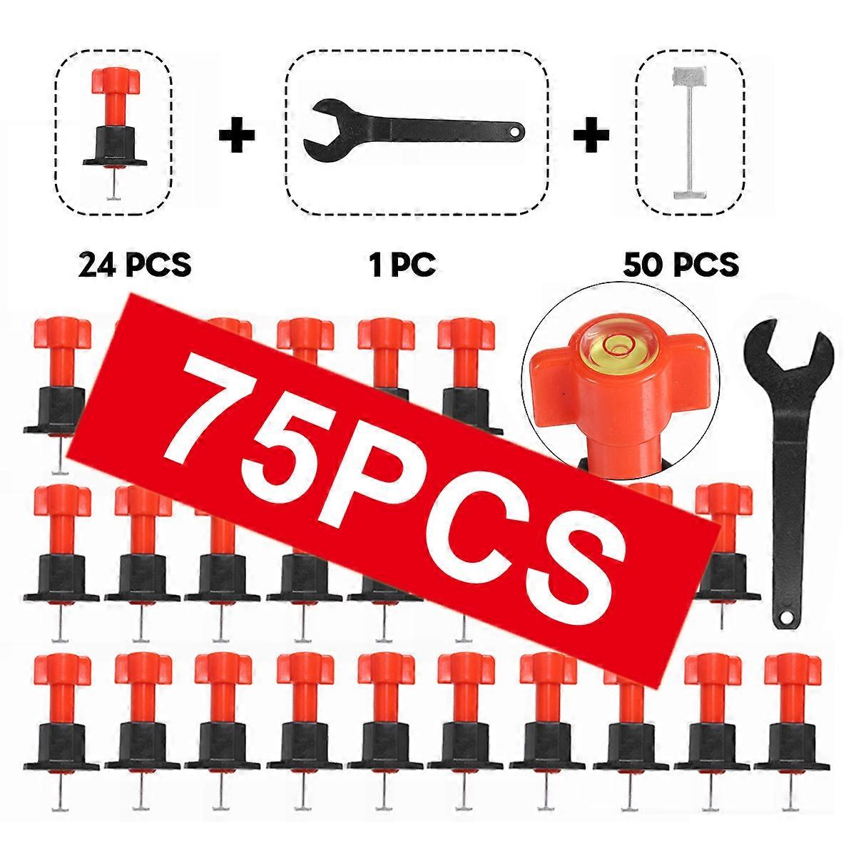 75PCS Flat Ceramic Level Wedges Tile Spacers For Flooring Wall Tile Spacer Tile Leveling System Leveler Locator Spacers Plier