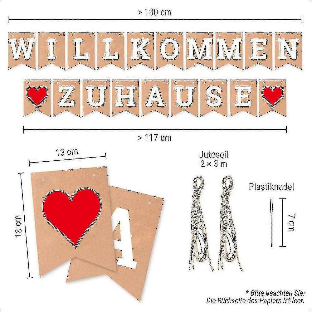 Willkommen Zuhause Banner Girlande - Gold Glitzer Banner Für Einzug & Familienfeiern