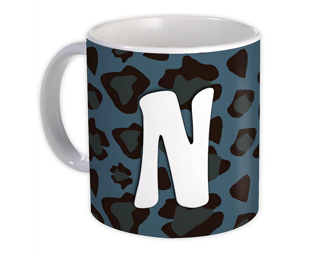 Geschenkbecher: Monogramm Buchstabe N Blau