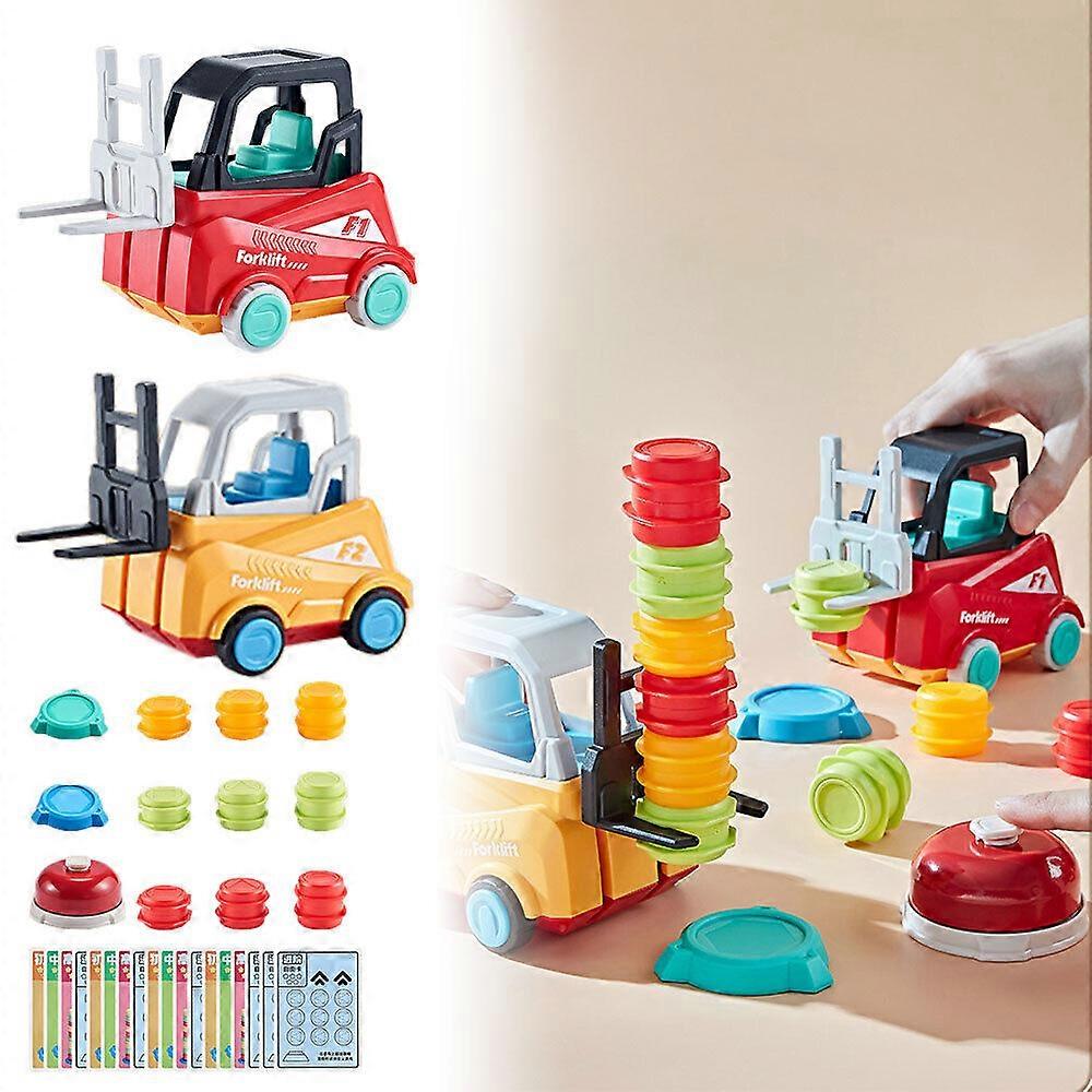 Educational Kid Forklift Frenzy Transport Game Toy 2-Player Stack Matching Skill
