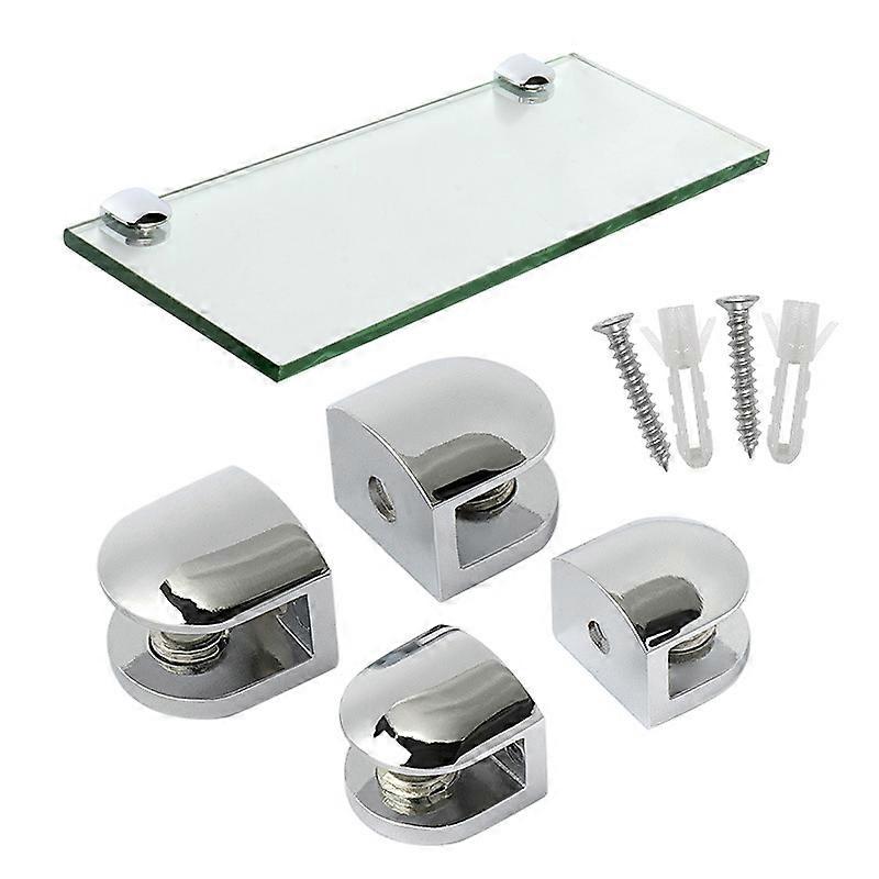 8 Pcs Glass Clamp Bracket Zinc Alloy Adjustable Fixings Holder for 8-10mm Thick Glass Shelves