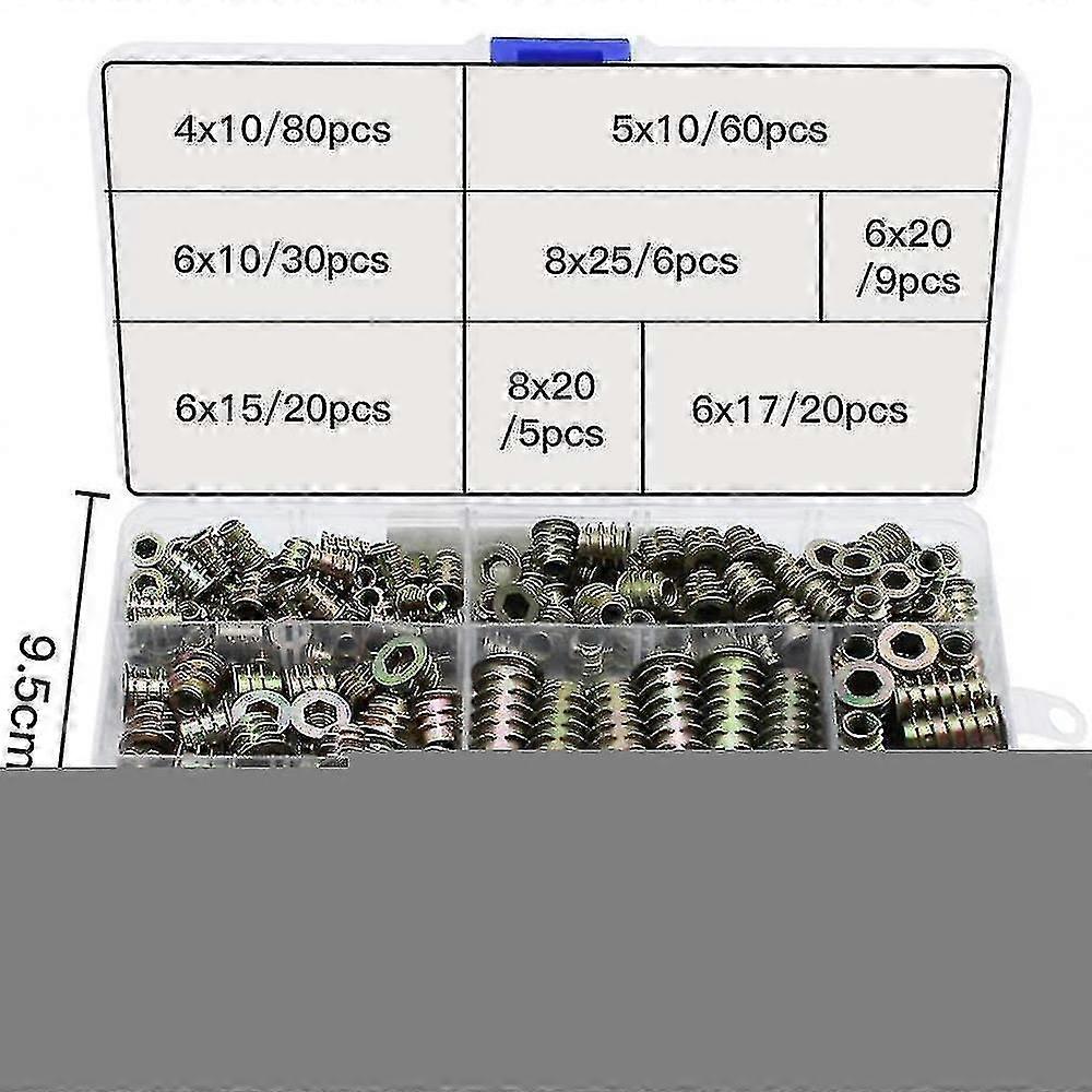 230 Pieces Zinc Alloy Hex Threaded Insert Nuts Threaded Inserts Insert Nuts External Thread M4 M5 M6