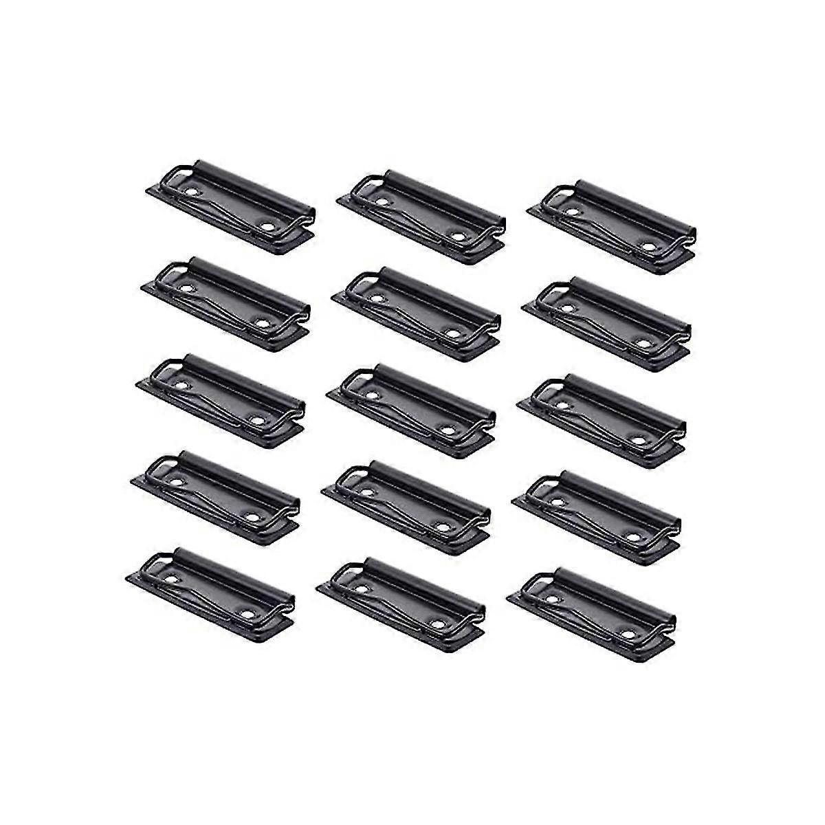 15stk papirvarer pladeholder rustfrit stål clips lommemapper kontormapper sort monterbare udklipsholdere clips fil