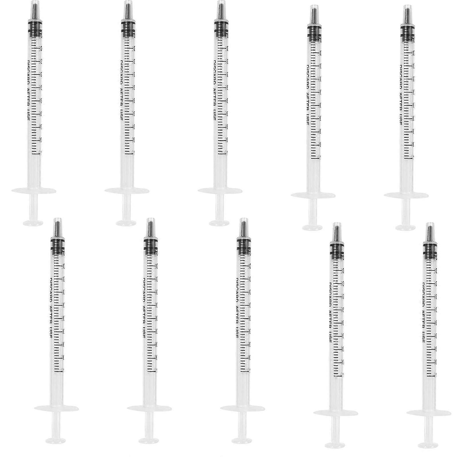 10pcs 1ml Plastic Syringes Measuring Syringe No Needle Syringe Reusable 1ml Syringes Sterile Colostrum For Scientific
