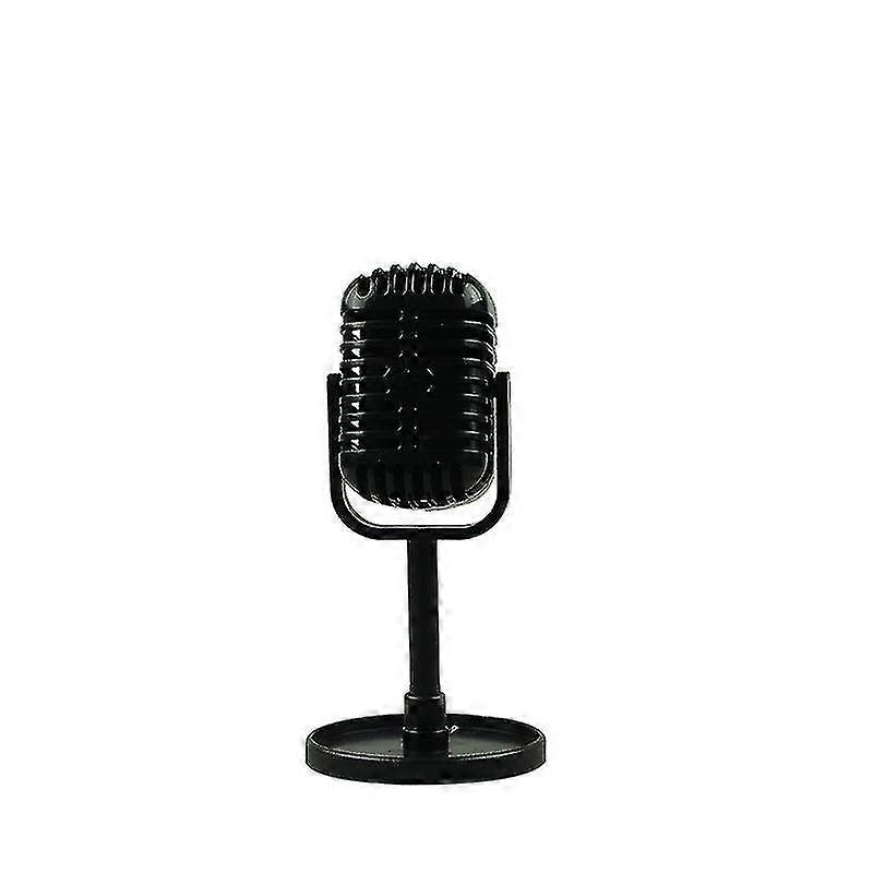 Black Classic Retro Microphone Model Props Live Shooting Background Toy Pose Simulation Microphone Retro Wheat Props