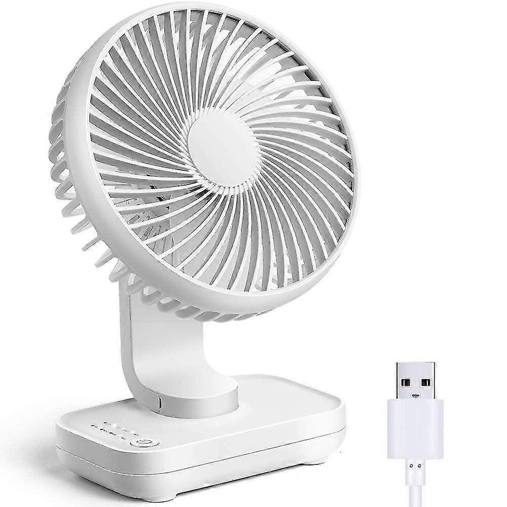 D606usb Rechargeable Desktop Fan - Elegant Whitehousehold Products