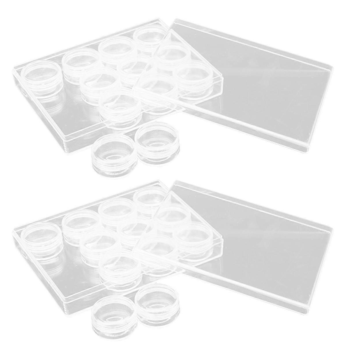 24Pcs Plastic Cosmetic Jar with 10G Clear Case with Snap Lids, Travel Storage Cosmetic Samples for